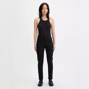 Levi’s Blue Tab Japanese Selvedge Jeans Black High Rise Slim Premium Denim 24